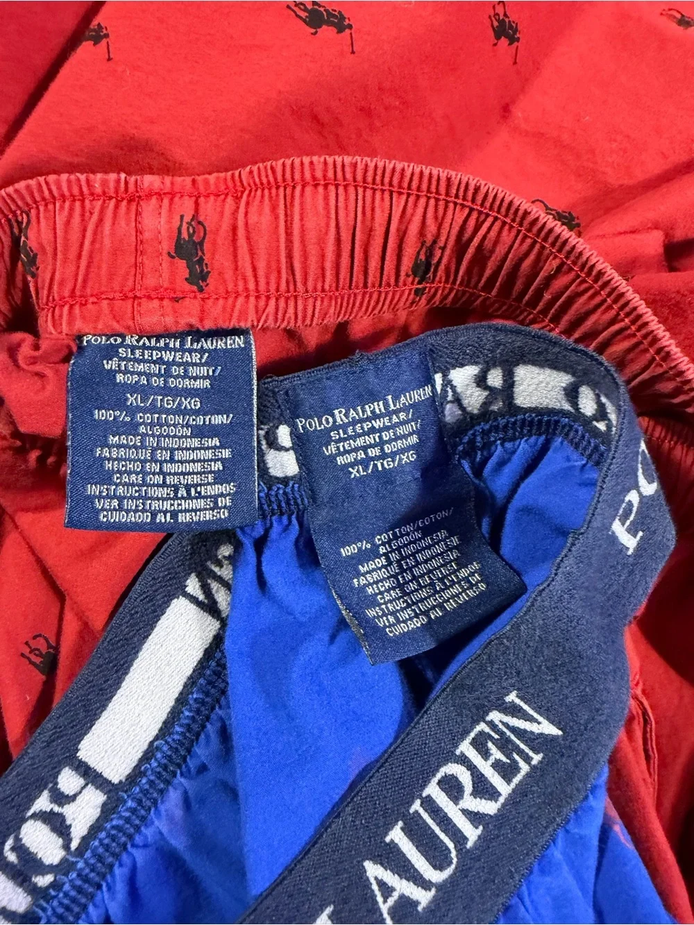 Ralph Lauren Men's Pajama Pants With Logo And Pockets 2 Pairs Of XL